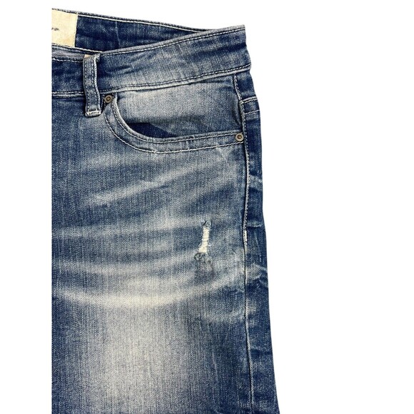 BKE Payton 5" Denim Jean Shorts  Women's Size 27  Distressed Repaired Stretch - Picture 4 of 9